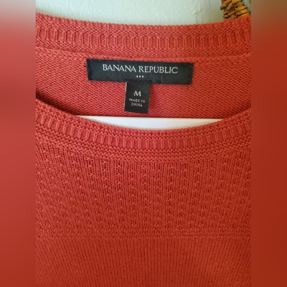 Banana Republic Womens Knit Red Baloon Sleeves Sweater - Picture 3 of 7